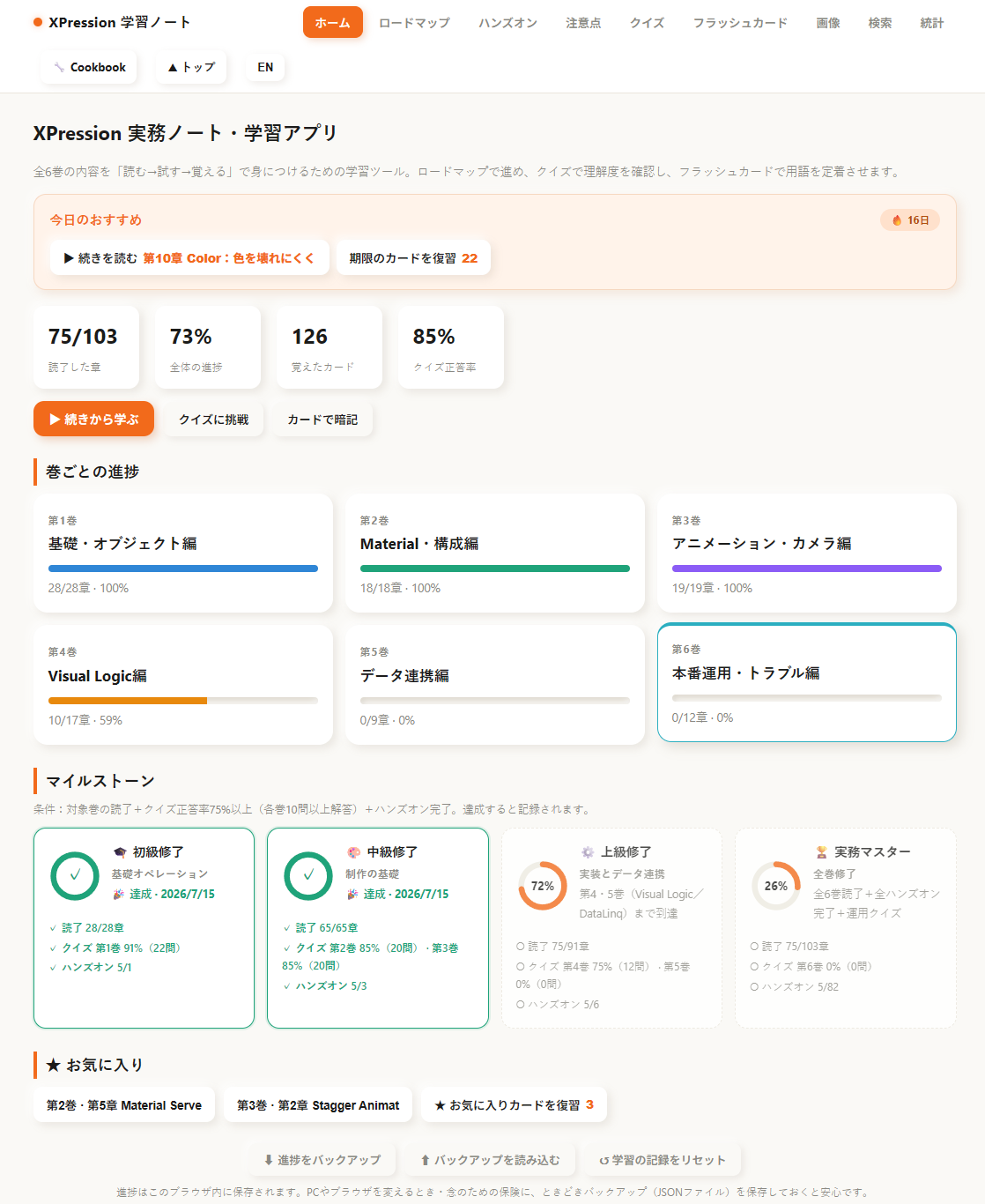 学習ノートのホーム：巻ごとの進捗とマイルストーン